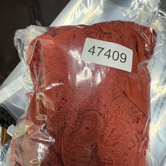 Altar'd State Mini Dress Women M Medium Red Geometric Short Crochet Lined Casual - Picture 7 of 7